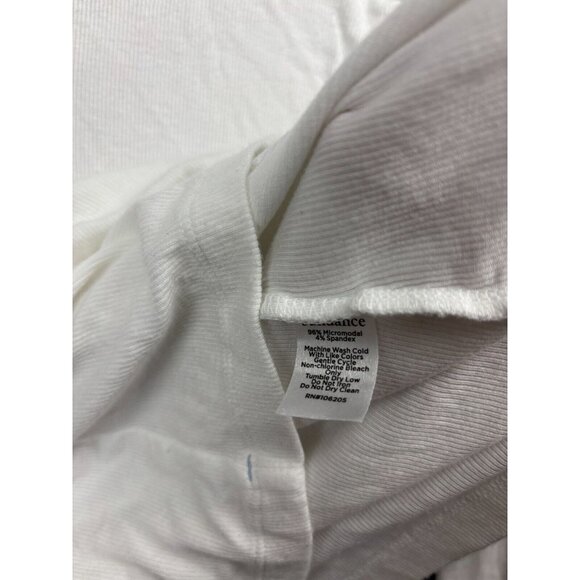 Sundance Shirt Women's Small White Long Sleeve 1/4 Snap Thermal Modal - Picture 5 of 6